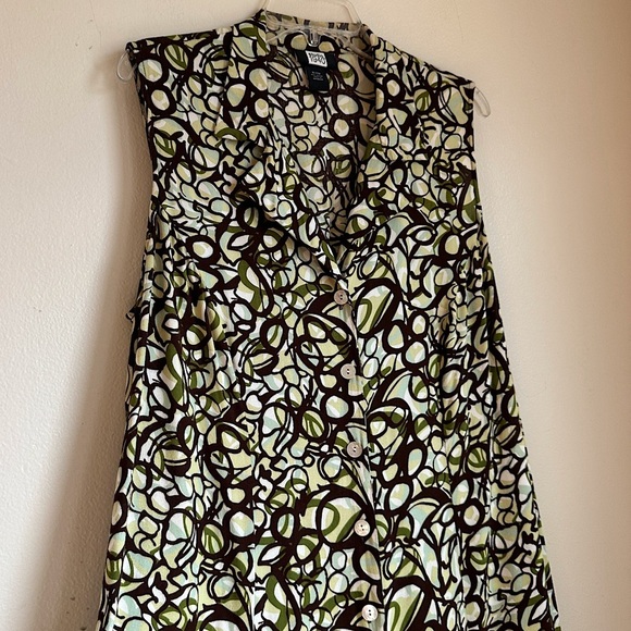 3/$20 💥 Studio 1940 Maxi Dress Front Button Down Collared Smocked Back Teacher - Picture 14 of 17